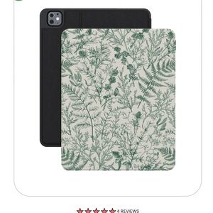 Floral Pattern Tablet Case - White and Green